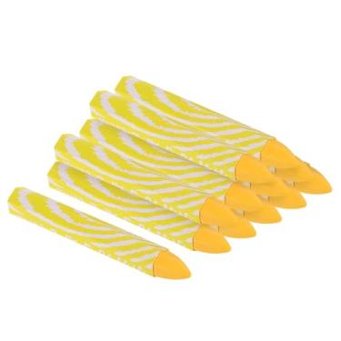Imagem de PATIKIL Giz de cera para marcação, pacote com 12, 10 x 1,4 cm, lápis de cera hexagonal, para madeira, vidro, cerâmica, caixas, pano, pedra, amarelo