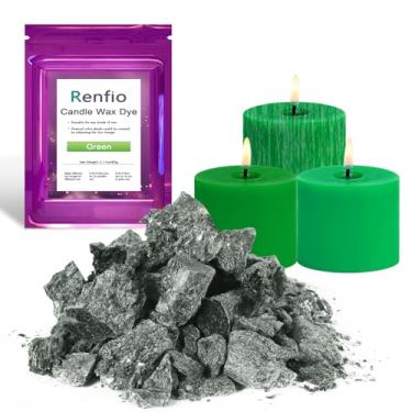 Imagem de Renfio Tintura de vela, 60 g, corante verde para cera de soja, corante de cera altamente concentrado para fabricação de velas, blocos a granel, velas coloridas tealight, corantes, chips, kit de