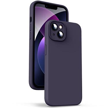 Imagem de Supdeal Capa de silicone líquido para iPhone 13, [proteção da câmera] [antiimpressões digitais] [carregamento sem fio] capa protetora de 4 camadas para celular, capa de microfibra embutida, 6,1 polegadas, roxo escuro