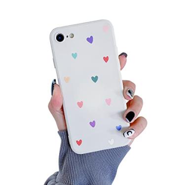 Imagem de HJWKJUS Capa compatível com iPhone 6/6s, estampa de corações amorosos, fina, macia, TPU à prova de choque, capa protetora de silicone para iPhone 6/6s de 4,7 polegadas, corações coloridos
