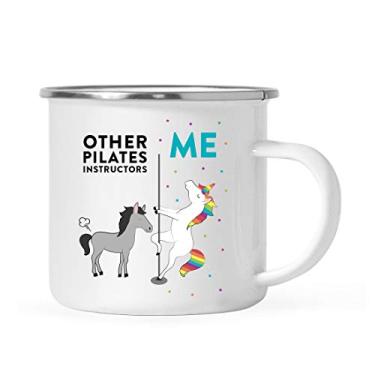 Imagem de Andaz Press Caneca engraçada peculiar de aço inoxidável de 325 ml para café e chá de café presente de agradecimento, outros instrutores de Pilates Me, unicórnio de cavalo, 1 pacote, aniversário Natal