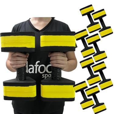 Imagem de Kit 4 Pares de Halteres Hidroginástica Em EVA 3 A 4Kg DF4013-BK Preto/Amarelo Dafoca Sports