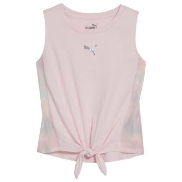 Imagem de PUMA Camiseta para meninas, Rosa claro/branco, GG