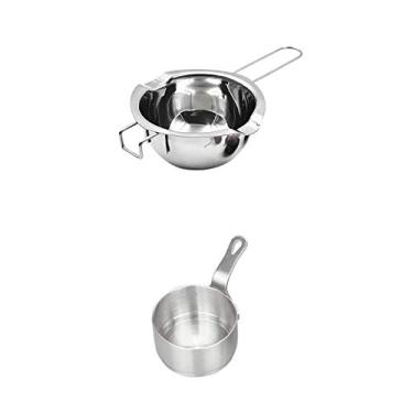 Imagem de Conjunto de panela antiaderente de aço inoxidável premium | Panela de banho-maria dupla para chocolate, panela pequena prática | Mini panela de leite