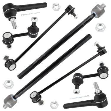 Imagem de MYSMOT K80257 K80255 K80256 ES800404 EV800227 Barra oscilante estabilizadora dianteira e traseira terminais de direção interna e externa para Nissan Quest 2004-2009, pacote com 8