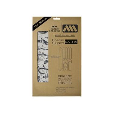 Imagem de All Mountain Style Protetor de quadro de alto impacto extra em favo de mel - Protetor de moldura suporta ajuste universal - Ajuda a proteger sua bicicleta de arranhões, lascas, batidas e desgaste do cabo (Red Bull Hardline, cinza escuro)