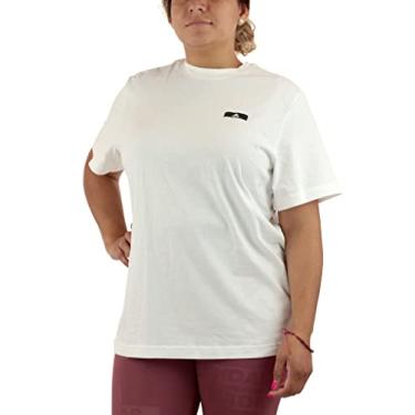 Imagem de adidas Camiseta feminina de manga curta com etiqueta, Branco, PP