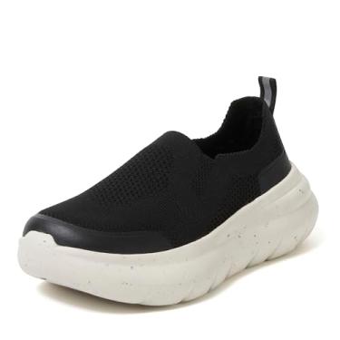 Imagem de Dearfoams Women's Crimson All Day Wear Slip On Lightweight Sneaker, Black Knit, 10
