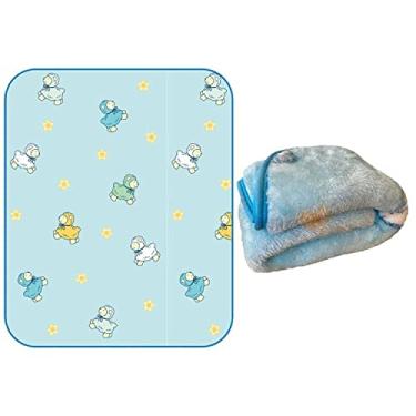 Imagem de Cobertor Bebê Infantil Jolitex Pelo Alto 0,90x1,10m Carneirinhos Azul