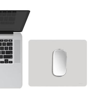 Imagem de Mouse Pad 25x20cm Pequeno Desk Pad Retangular Tapete De Mesa Profissional Design Slim Escritório Office Apoio Mouse Antiderrapante Fácil Deslize (CINZA)