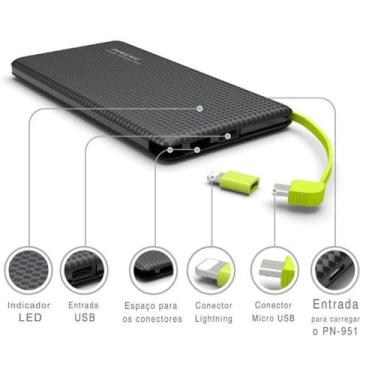 Imagem de Carregador Portátil Power Bank Pineng 10000mah Flor de Cerejeira - Sho