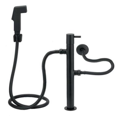 Imagem de Ducha Higiênica Vertical De Piso Preto/Black Com Derivação - Modelar