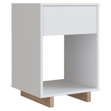 Imagem de Mesa de Cabeceira 1 Gaveta e 1 Nicho B88 Branco Montana NOVAM - Nova M