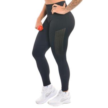 Imagem de Legging Feminina Modelo Arrastão Fitness Selene, P, Preto