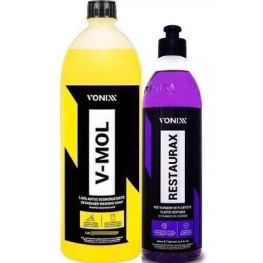 Imagem de Kit restaurax + shampoo automotivo limpeza v-mol vonixx 1,5l - marca, 