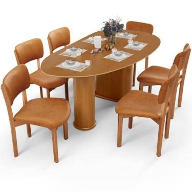 Imagem de Mesa Para Sala de Jantar Ourense com 06 Cadeiras Sala de Jantar Dara L