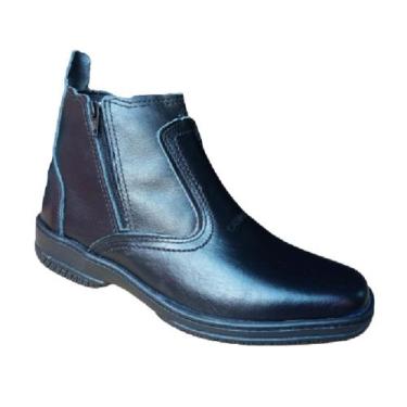 Imagem de Bota Masculina Em Couro Vaqueta Botina Com Ziper Fecho Botinha Social 
