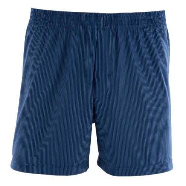 Imagem de Cueca Samba Canção Mash Masculina Microfibra Listrada, Azul escuro, M