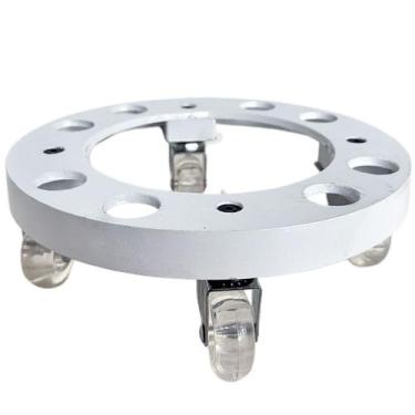 Imagem de Suporte de Alumínio Redondo com Roda Silicone para Vaso 25cm - Alpe & 