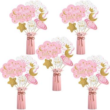Imagem de 24 Pcs Twinkle Little Star Centerpiece Sticks for Girl Baby Shower Star Party Table Toppers Birthday Party Decoration Moon Decoration Glitter Star Centerpieces Birthday Party Supplies