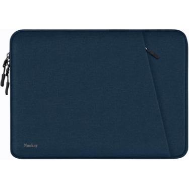Imagem de Capa para laptop de 15,6 polegadas, capa protetora à prova de choque para computador com bolso de acessórios, bolsa de viagem resistente à água compatível com MacBook Dell, HP, Acer Lenovo, azul