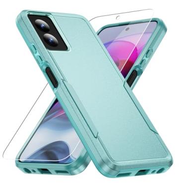 Imagem de Warsia Capa para Moto G Power 5G 2024, com protetor de tela [teste de queda de grau militar] Capa protetora resistente à prova de choque para Motorola G Power 5G 2024 de 6,7 polegadas, verde