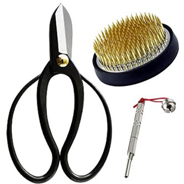 Imagem de Wazakura Feito no Japão Ikebana para iniciantes. Tesoura Koryu, suporte de flor Kenzan de latão, limpador. Conjunto de arranjos florais, tesouras de florista e sapo de pino - Kenzan de latão 2,4" (61