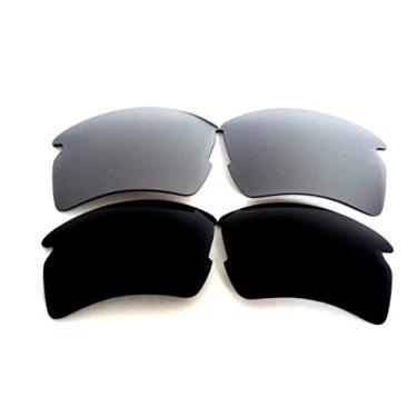 Imagem de Lentes de reposição Galaxy para óculos de sol Oakley Flak 2.0 XL, seleção múltipla, ___Preto/Prata, Regular