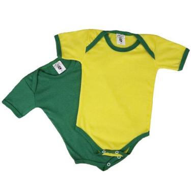 Imagem de Kit C/3 Body Bebê Manga Curta Cores Reativas Malha Lisa - Batutinhas B