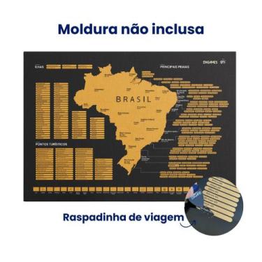 Imagem de Mapa do Brasil de Raspar De Viagem Raspadinha Visitados Cidades Ilhas 