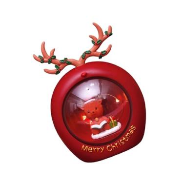 Imagem de Amagogo Decoração de mesa iluminada de Natal, escultura de resina de Natal, ornamento de mesa luminoso para escritório, tema, vitrine de loja, Papai Noel Vermelho