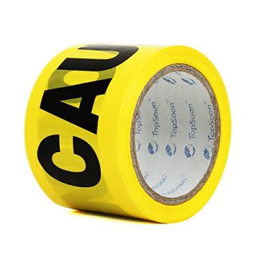 Imagem de (90m, Yellow "CAUTION") - TopSoon Yellow CAUTION Tape Barricade Tape Safety Warning Barrier Tape 7.6cm by 90m Roll Non-Adhesive