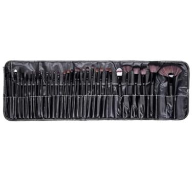 Imagem de Kit 32 Peças Conjunto de Pincéis de Maquiagem - Pó, Sombra, Delineador e Lábios com Estojo Elegante