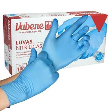 Imagem de Luva Procedimento Descartável Nitrílica Azul GG 100UN VABENE