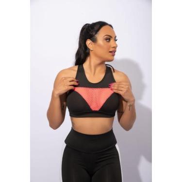 Imagem de Top Fitness Feminino Academia Treino Com Tela F7 NEW STYLE, Rosa, GG