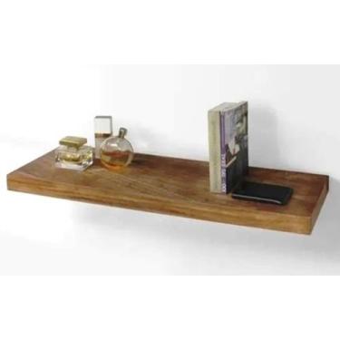 Imagem de Prateleira Hardman Madeira Rustica Padrão Nogueira com Suporte Invisív