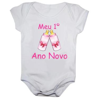 Imagem de Body de bebê manga curta meu primeiro ano novo - Calupa, 6-9M