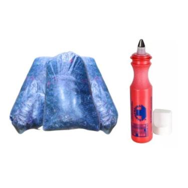 Imagem de 2Kg Estopa Azul Mista & Marcador Industrial - Trigel, Vermelho