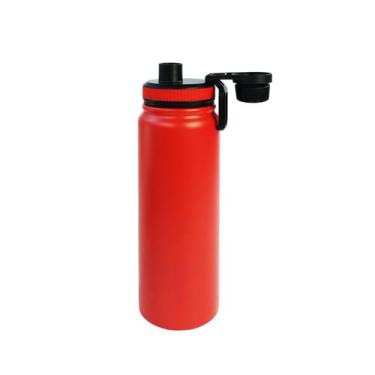 Imagem de Garrafa Térmica Vermelha 800ml Água Quente/frio Inox C/ Alça - MIXTOU