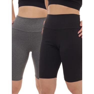 Imagem de Kit 2 Peças - Bermuda Feminina Legging Ciclista Cintura Alta Suplex Ac