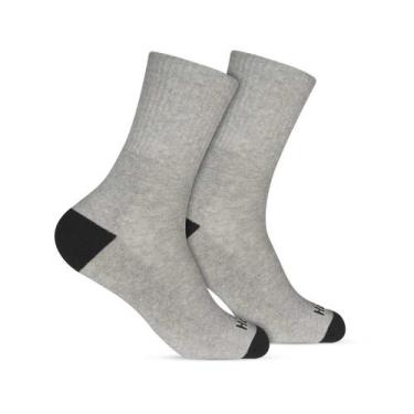 Imagem de Par de Meia 39/43 Sport Cano Longo Atoalhada Cinza Preta (004HOML22008