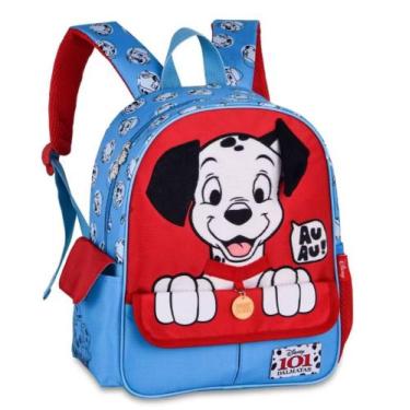 Imagem de Mochila Costas 101 Dálmatas Cachorrinho Vermelho Azul Disney Creche Pe