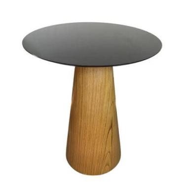 Imagem de Mesa de Apoio Cone Base Laminada em Madeira Natural - Tampo Laqueado 6