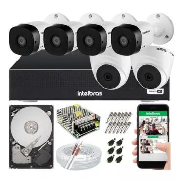 Imagem de Kit 6 Câmeras Multi Hd 1120b Dvr Intelbras 8 Canais Com Hd