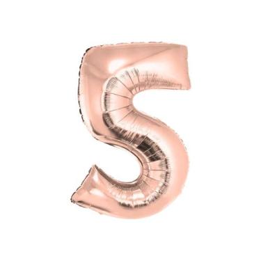 Imagem de Balão Metalizado Número Rose Gold - 40cm - Extra Festas, 5