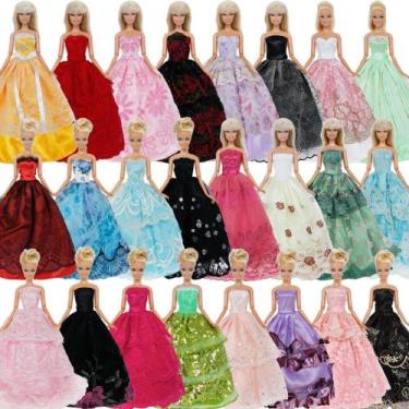 Imagem de 10 Vestidos Longos Para Bonecas de Até 30 Centímetros de Altura - Shei