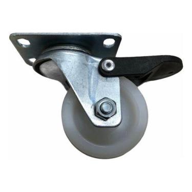 Imagem de Rodizio Girat. Freio Placa 2pol. Nylon Branco 80kg Por Roda - RODILINE