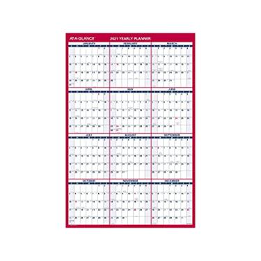 Imagem de Calendário apagável 2021, planejador de parede apagável a seco da AT-A-GLANCE, 91 cm x 61 cm, grande, vertical/horizontal, reversível (PM262821)