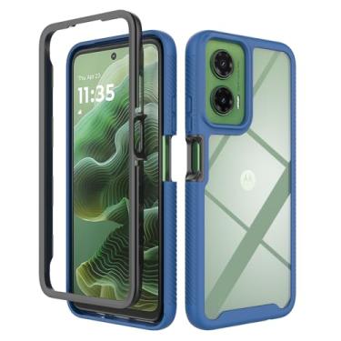Imagem de Kukoufey Compatível com Motorola Moto G35 5G, capa protetora antiqueda e absorção de choque, compatível com Motorola Moto G35 5G, capa azul