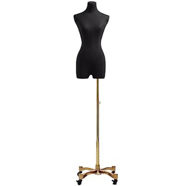 Imagem de Multiuso Manequim de superfície de serapilheira pequeno esterno clavícula manequim corpo meio corpo manequim feminino com suporte de metal para exibição de janela Janela